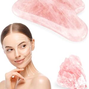 GUASHAPE Gua Sha Facial Tools, Face Stone, Natural Rose Quartz Gua Sha Stone, Guasha Tool for Face Sculpting, Shaping, Reduce Puffiness, Tension Relief, Gua Sha Massage Tool for Face, Eyes and Body