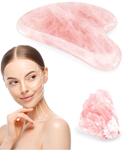 GUASHAPE Gua Sha Facial Tools, Face Stone, Natural Rose Quartz Gua Sha Stone, Guasha Tool for Face Sculpting, Shaping, Reduce Puffiness, Tension Relief, Gua Sha Massage Tool for Face, Eyes and Body