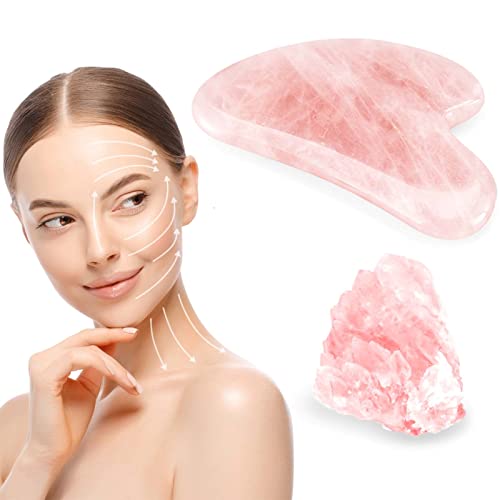 GUASHAPE Gua Sha Facial Tools, Face Stone, Natural Rose Quartz Gua Sha Stone, Guasha Tool for Face Sculpting, Shaping, Reduce Puffiness, Tension Relief, Gua Sha Massage Tool for Face, Eyes and Body