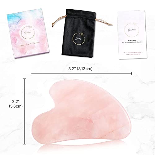 GUASHAPE Gua Sha Facial Tools, Face Stone, Natural Rose Quartz Gua Sha Stone, Guasha Tool for Face Sculpting, Shaping, Reduce Puffiness, Tension Relief, Gua Sha Massage Tool for Face, Eyes and Body