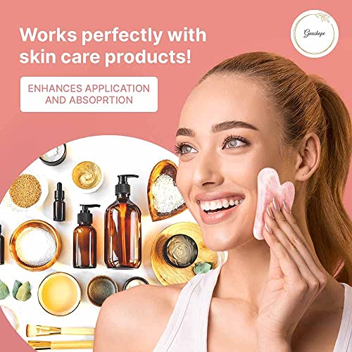 GUASHAPE Gua Sha Facial Tools, Face Stone, Natural Rose Quartz Gua Sha Stone, Guasha Tool for Face Sculpting, Shaping, Reduce Puffiness, Tension Relief, Gua Sha Massage Tool for Face, Eyes and Body