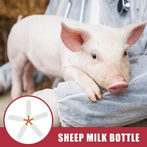 Yardwe Goat Supplies 5 Sets 400ml Lamb Feeding Bottle Kid Livestock Drink Bottle Jug Baby Goat Calf Milk Water Bottle for Farm Accessories Bottle Nipples