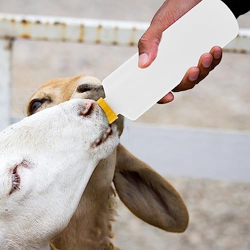 Yardwe Goat Supplies 5 Sets 400ml Lamb Feeding Bottle Kid Livestock Drink Bottle Jug Baby Goat Calf Milk Water Bottle for Farm Accessories Bottle Nipples