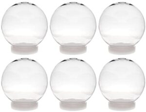 6 pack - creative hobbies 5 inch (130mm) diy snow globe water globe - clear plastic with screw off cap | perfect for diy crafts and customization