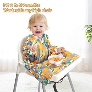 PuGez Baby Weaning Bib Feeding Baby Led Weaning Self-Feeding Bibs Ideal for BLW Toddler Baby-Led Weaning Highchair Cover Bibs (Orange)