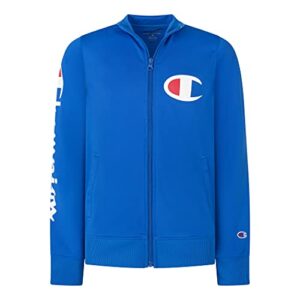 champion heritage boys full zip track jacket kids clothes (medium, bozetto blue)