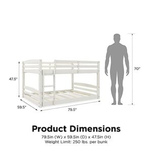 DHP Phoenix Full-Over-Full Floor Bunk Bed, White