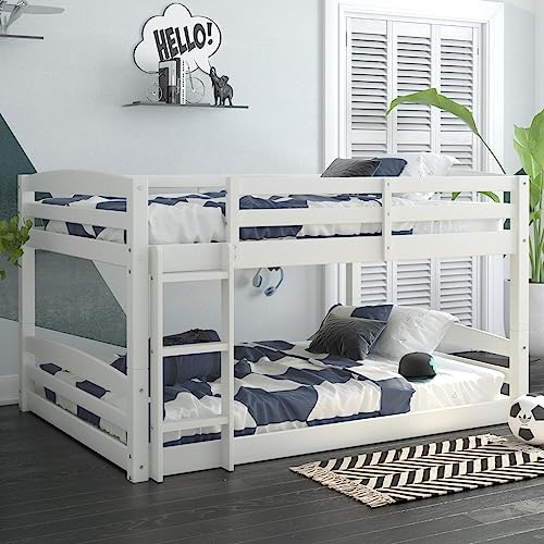 DHP Phoenix Full-Over-Full Floor Bunk Bed, White