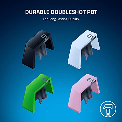 Razer PBT Keycap + Coiled Cable Upgrade Set: Durable Doubleshot PBT - Universal Compatibility - Keycap Removal Tool & Stabilizers - Tactically Coiled & Designed - Braided Fiber Cable - Quartz Pink