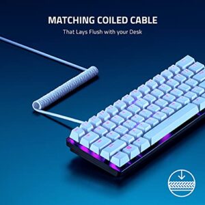 Razer PBT Keycap + Coiled Cable Upgrade Set: Durable Doubleshot PBT - Universal Compatibility - Keycap Removal Tool & Stabilizers - Tactically Coiled & Designed - Braided Fiber Cable - Quartz Pink