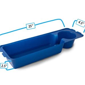 Heavy Duty Clear Plastic Insert/Tray/Cup Holder for Walker Basket (Blue)