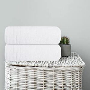 Tens Towels Large Bath Towels, 100% Cotton, 30 x 60 Inches Extra Large Bath Towels, Lighter Weight, Quicker to Dry, Super Absorbent, Perfect Bathroom Towels (Pack of 4, White)