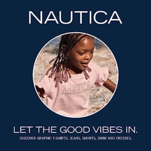 Nautica Girls' Logo Sweatshirt, Fleece Hoodie with Full-Zip Front & Pockets, Marshmallow Block, 16