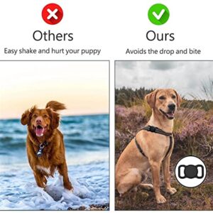 Airtag Dog Collar Holder(2 Pack) for Apple Airtag Dog Tracker Holder Anti-Lost Silicone Air Tag Holder Case Compatible with Cat Dog Collars (2xBlack)