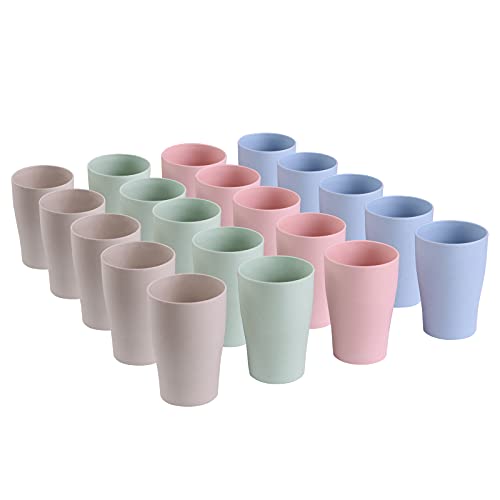 NC NC EFriendly ，Unbreakable Reusable Drinking Cup,Multicolor，Lightweight，Degradable ，Dishwasher & Microwave Safe - BPA Free (20pcs).BPA Free, Healthy for Kids Children Toddler & Adult