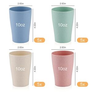 NC NC EFriendly ，Unbreakable Reusable Drinking Cup,Multicolor，Lightweight，Degradable ，Dishwasher & Microwave Safe - BPA Free (20pcs).BPA Free, Healthy for Kids Children Toddler & Adult