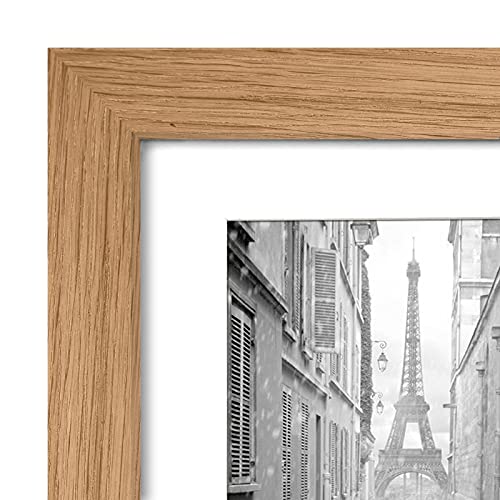 Americanflat 9x12 Picture Frame in Dark Oak - Displays 6x8 with Mat and 9x12 Without Mat - Engineered Wood with Shatter Resistant Glass - Horizontal and Vertical Formats for Wall