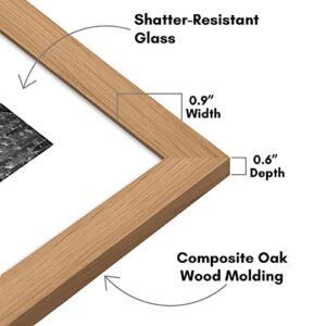 Americanflat 9x12 Picture Frame in Dark Oak - Displays 6x8 with Mat and 9x12 Without Mat - Engineered Wood with Shatter Resistant Glass - Horizontal and Vertical Formats for Wall