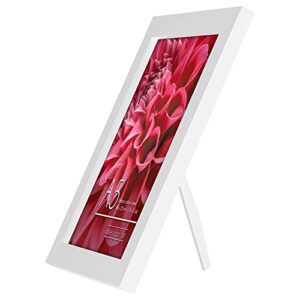 Americanflat A5 Picture Frame in White - Composite Wood with Shatter Resistant Glass - Horizontal and Vertical Formats for Wall and Tabletop - 5.8 x 8.3 in