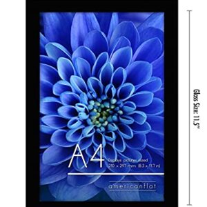 Americanflat A4 Picture Frame in Black - Composite Wood with Shatter Resistant Glass - Horizontal and Vertical Formats for Wall and Tabletop - 8.3 x 11.7 in - Pack of 2