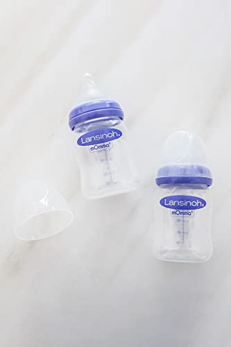 Lansinoh Momma Breastmilk Feeding Bottle with NaturalWave Slow Flow Nipple, 5 Ounces (Pack of 2)