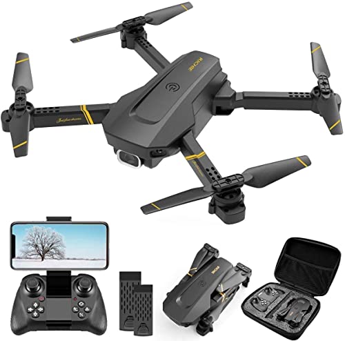 4DV4 Drone with 1080P HD Camera for Adults Kids,2.4Ghz FPV Live Video RC Quadcopter Helicopter for Beginners Toys Gifts,2 Batteries and Carrying Case,Altitude Hold,Waypoints,3D Flip,Headless Mode,Black