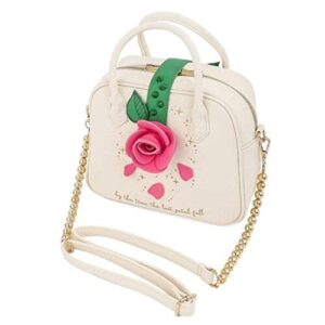 Loungefly Crossbody Bag Beauty And The Beast Rose Official Disney White