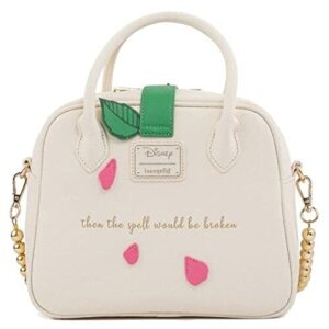 Loungefly Crossbody Bag Beauty And The Beast Rose Official Disney White