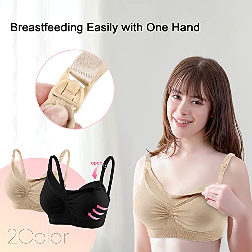 Yoofoss Breast Pumping Bra Pack of 2 Breast-Pumps Nursing Bra for Moms