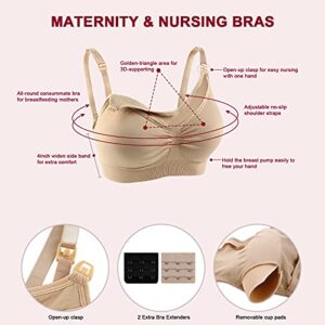 Yoofoss Breast Pumping Bra Pack of 2 Breast-Pumps Nursing Bra for Moms