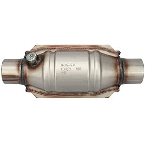 mayasaf 2.25" inlet/outlet universal catalytic converter, with o2 port & heat shield (epa compliant)