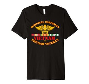 hospital corpsman vietnam veteran t shirt | vietnam war vet premium t-shirt