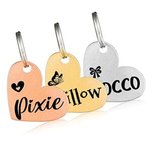 myxgy stainless steel pet id tag, personalized dog name tags, customized cat tags, deep laser engraving, optional engraved on both sides, various design options