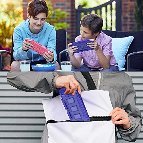 Switch Lite Case, KIWIHOME Durable Anti-Slip Shockproof Protective Hard Case Only for Nintendo Switch Lite with Thumb Grip Caps Switch Lite Case for Boys (Blue)