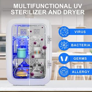 Baby Bottle Sterilizer and Dryer, 18L UV Light Sanitizer Box Kills Up to 99.9% of Bacteria & Viruses, Clinically Proven 360 Degree Sterilizer for Newborn Feeding Bottles, Home Disinfection, BPA-Free