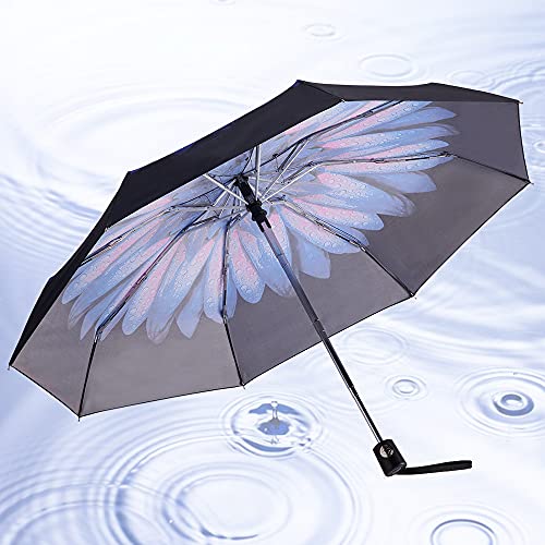 NOOFORMER Travel Mini Automatic Umbrella Auto Open/Close Small Compact Lightweight Portable Folding Windproof Rain Umbrellas for Women Men Kids