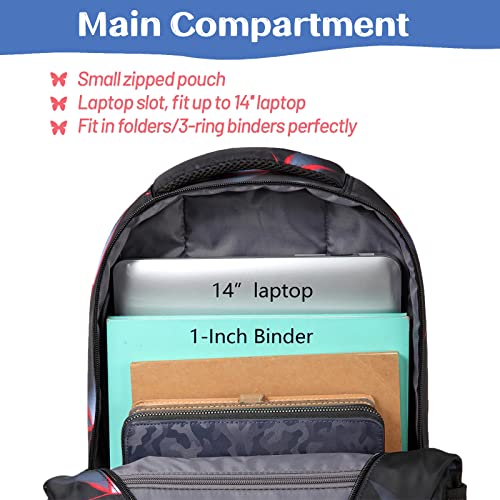 BLUEFAIRY Boys School Backpack for Kids Elementary Primary School Bags for Children Childs Bookags Lightweight Durable Gifts Mochilas Morrales para Niños De 4 5 6 7 8 Años 17 Inch (Black&Red)