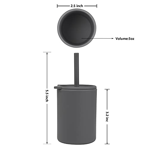 Straw Cups for Toddlers 12M+, Silicone Baby Cup with Straw Non-smell, Silicone Straw Cup 5oz.