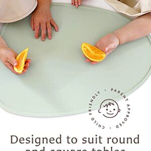 Willow + Sim Silicone Placemat for Kids - Travel Placemats for Toddlers, Non Slip Silicon Mat for Baby Eating, Best Kids Placemats for Dining Table Spills & Mess, Round, Nonslip, Safe & Easy to Clean