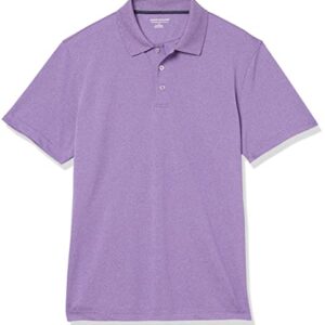 Amazon Essentials Men's Slim-Fit Quick-Dry Golf Polo Shirt, Purple Heather, Large