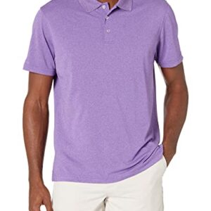 Amazon Essentials Men's Slim-Fit Quick-Dry Golf Polo Shirt, Purple Heather, Large