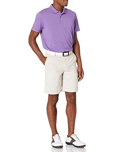 Amazon Essentials Men's Slim-Fit Quick-Dry Golf Polo Shirt, Purple Heather, Large