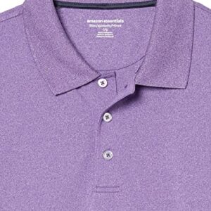 Amazon Essentials Men's Slim-Fit Quick-Dry Golf Polo Shirt, Purple Heather, Large