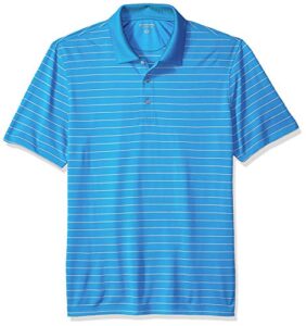 amazon essentials men's regular-fit quick-dry golf polo shirt (available in big & tall), royal blue stripe, large