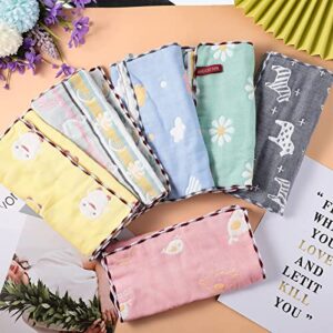 Newwiee 6 Pieces Muslin Baby Burp Cloths Infant Spit Up Thicken Burping Rags 6-Layer Absorbent Washcloths Soft Towel for Newborn Teething, 20 x 10 Inch (Fresh Color,Simple Style), SE-Newwiee-464907