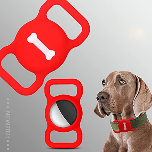 Dog Collar Tag Holder Compatible with Apple Airtag Case 4 Pack, Airtag GPS Finder Dog Cat Collar Pet Loop, Id Label for Dog 4 Pack Silicone Cover Holder for Air Tag with Hd Screen Protector