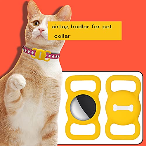Dog Collar Tag Holder Compatible with Apple Airtag Case 4 Pack, Airtag GPS Finder Dog Cat Collar Pet Loop, Id Label for Dog 4 Pack Silicone Cover Holder for Air Tag with Hd Screen Protector