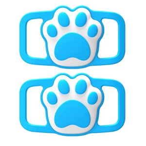 lopnord for airtag dog collar holder, 2 packs dog airtag collar holder compatible with apple air tag gps, waterproof silicone case airtag protective cover for pet dog cat collar backpack