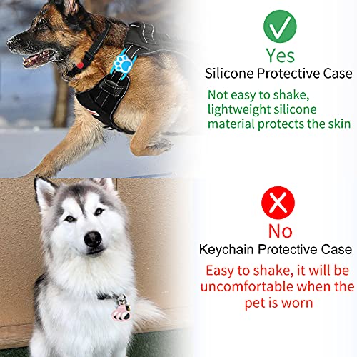 Lopnord for Airtag Dog Collar Holder, 2 Packs Dog Airtag Collar Holder Compatible with Apple Air Tag GPS, Waterproof Silicone Case Airtag Protective Cover for Pet Dog Cat Collar Backpack