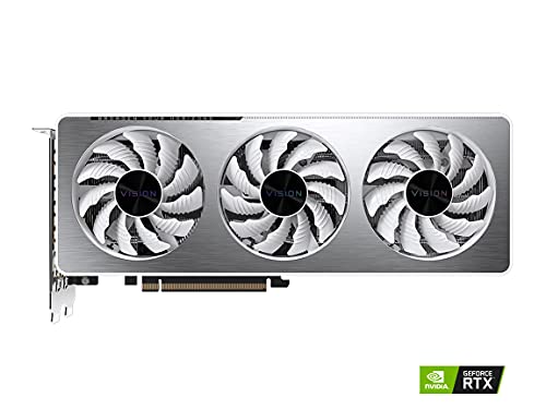 GIGABYTE GeForce RTX 3060 Vision OC 12G (REV2.0) Graphics Card, 3X WINDFORCE Fans, 12GB 192-bit GDDR6, GV-N3060VISION OC-12GD Video Card